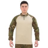 Single Sword Single Sword Dirseklik Tasarımlı Polo Yaka Erkek Combat Tişört, Multicam, 2Xl
