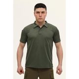 Single Sword Single Sword Kısa Kollu Taktik Polo Yaka Tişört, Haki, S