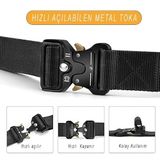 Single Sword Single Sword Kobra Kemer 125 Cm X 3.8 Cm - Taktik Outdoor Ve Koruma Pantolon Kemeri, Siyah