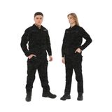 Single Sword Single Sword Outdoor Unisex Kışlık Gömlek&Pantolon Alt Üst Takım, Siyah_Kamuflaj, S
