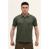 Single Sword Single Sword Regular Fit Polo Yaka Kısa Kollu Erkek Tişört, Haki, M