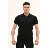 Single Sword Single Sword Regular Fit Polo Yaka Kısa Kollu Erkek Tişört, Siyah, S