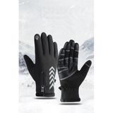 Single Sword Single Sword Su Geçirmez Softshell Unisex Bisiklet, Motosiklet Eldiven Dokunmatik Kışlık Rüzgar Geçirmez Kaymaz, Siyah, L