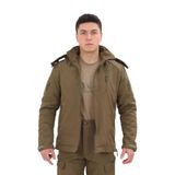 Single Sword Single Sword Su&Rüzgar Geçirmez Outdoor Softshell Kışlık Erkek Mont (Kapüşonlu), Haki, L
