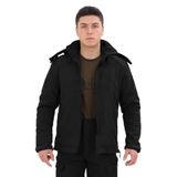 Single Sword Single Sword Su&Rüzgar Geçirmez Outdoor Softshell Kışlık Erkek Mont (Kapüşonlu), Siyah, S