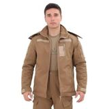 Single Sword Single Sword Su&Rüzgâr Geçirmez Kapüşonlu Softshell Kışlık Erkek Mont, Bej, L