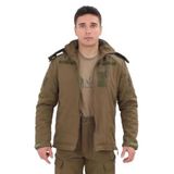 Single Sword Single Sword Su&Rüzgâr Geçirmez Kapüşonlu Softshell Kışlık Erkek Mont, Haki, S