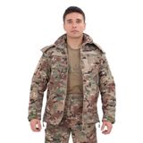 Single Sword Single Sword Su&Rüzgâr Geçirmez Kapüşonlu Softshell Kışlık Erkek Mont, Multicam, M