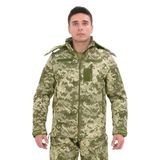 Single Sword Single Sword Su&Rüzgâr Geçirmez Kapüşonlu Softshell Kışlık Erkek Mont, Piksel, 3Xl