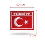 Single Sword Single Sword Türkiye Yazılı Nakış Türk Bayrağı, Kirmizi-Beyaz