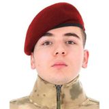 Single Sword Single Sword Yün Askeri Bere, Jandarma, Komando, Tankçı Beresi, Kirmizi, 58