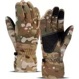 Single Sword Softshell Soğuk Multicam Rüzgar ve Suya Dayanıklı Dokunmatik Eldiven Motosiklet ve Taktik Eldiven Tam Parmak - XL - Renkli