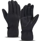Single Sword Softshell Soğuk - Rüzgar ve Suya Dayanıklı Dokunmatik Eldiven Motosiklet ve Taktik Eldiven Siyah Tam Parmak - XL