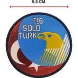 Single Sword SoloTürk F-16 Kabartmalı Plastik Cırtlı Arma Patch 9.5 cm