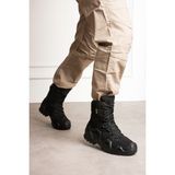 Single Sword SS602 4 Mevsim Fermuarlı/bağcıklı Tactical/outdoor Unisex Kışlık Askeri Uzun Siyah Çöl Botu 41 - 00-Siyah