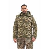 Single Sword Su Geçirmez Kamuflaj Erkek Softshell Parka