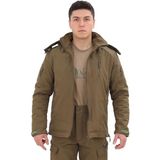 Single Sword Su&rüzgar Geçirmez Outdoor Softshell Kışlık Erkek Mont (Kapüşonlu) - Haki