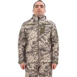 Single Sword Su&rüzgâr Geçirmez Kapüşonlu Softshell Kışlık Erkek Mont - Kamuflaj Rengi