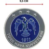 Single Sword Türk Hava Kuvvetleri 9,5 cm Yuvarlak Arkası Cırtlı Plastik Arma Patch