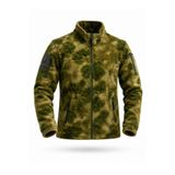 SINGLE SWORD Unisex Fermuarlı Taktik Polar Mont ve Hırka - A-TACS Kamuflaj, L Beden Au54