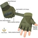 Single Sword Yarım Parmak Taktik Eldiven Bisiklet Motosiklet Outdoor Eldiven - Haki