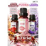 Singularis Lofty3Set 3Lü Lofty Pudra, Lavanta, Amber Romantik Uçucu Yağı Buhurdanlık Esansı Oda Kokusu Esansiyel 10 Ml