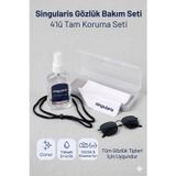 Singularis Profesyonel Gözlük Bakım Ve Aksesuar 4'lü Tam Set - Temizleme Spreyi + Bez + İp + Kılıf