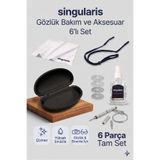 Singularis Profesyonel Gözlük Bakım Ve Aksesuar 6'lı Tam Set - Temizleme Spreyi + Bez + İp + Kılıf + Plaket + Tornavida