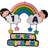 Sınıfımıza Hoş Geldiniz Kapı Süsü Keçe - Gökkuşağı