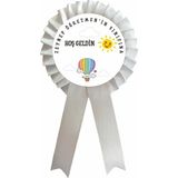 Sınıfına Hoşgeldin Saten Kokart Rozet 1o Adet - Beyaz - 10 Adet