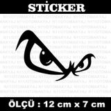 Sinirli Bakan Göz Sticker Araba Motosiklet Tablet Kask Etiket