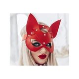 Sınırsızmarket Kırmızı Fantezi Deri Maske Kedi Maske