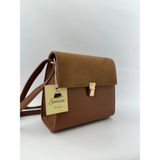 Sinisa Bag Kadın Vintage Model Süet Detaylı Omuz Çantası - Taba