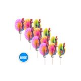 sinisgroupelektronik Renkli Yelpaze Kürdan Tavuskuşu 100 Adet/paket Sunum, Kokteyl, Doğum Günü, Pasta Kürdani