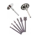 Sinka 10'lu Dremel Proxxon 6+4 Uçlar Ahşap Metal Cam Kesme Ahşap Oyma Disk Freze Seti