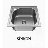 Sinkon Paslanmaz Krom Evye 40X50 Ankastre Eviye Sol Delikli