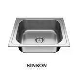 Sinkon Paslanmaz Krom Evye Tezgah Üstü Evye 40X50 Büyük Sifon Dahildir