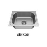 SİNKON Paslanmaz Tezgah Üstü Krom Evye 40X50 Ankastre Eviye Sol Delikli