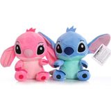 Sinley 2 Adet 20CM Stitch Peluş Oyuncak Hediye (Yurt Dışından) - Gök Mavi - Pembe