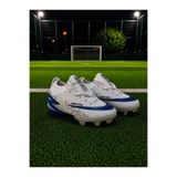 sinmm ÇOCUK HALI SAHA FUTBOL AYAKKABISI beyaz--mavi boğazlı ÇİM SAHA (dişli)