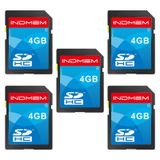 Sinobright INDMEM SD Kart 4 GB 5 Paket SDHC Sınıf 4 Flash Bellek Kartı 4 GB Dijital Kamera Kartları