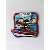 Sinop Polyester Kabartmalı Magnet 7 X 6 Cm Dekoratif Hediyelik Buzdolabı Süsü (Kod:1458)