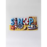 Sinop Polyester Kabartmalı Magnet 8,5X4 Cm Şehir Magneti Dekoratif Hediyelik Buzdolabı Süsü (Kod:1257)