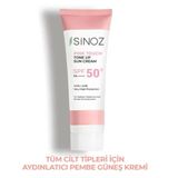 Sinoz Pink Touch SPF50+ Cilt Aydınlatıcı Pembe 50 ml Yüz Güneş Kremi