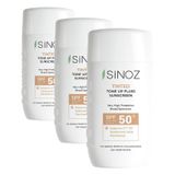 Sinoz Spf50 Tinted Sıvı Yüz Güneş Kremi - Yeni Nesil Güneş Filtreleri Ile Hibrit Formül 50ml (3 paketi)