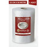 SinPack PATPAT BALONLU NAYLON 1.KALİTE 3 KATLI TAŞIMA EŞYA KORUMA PIT PIT AMBALAJ HAVALI NAYLON 25cmx50mt