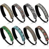 Sintege 8 Adet Kadın Ayarlanabilir Saç Bandı Kaymaz Kadife Astarlı Saç Bandı Düz Renk Boho Saç Bandı Kadınlar için Elastik Kumaş Ayarlanabilir Saç Bandı Spor Yoga İş Makyaj Saç Bandı Şık Saç Bandı (Taze Stil)