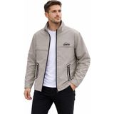 SINWEAR Erkek Baharlık Su ve Rüzgar Geçirmez Mont Dik Yaka Mevsimlik Fermuarlı Spor Outdoor Ceket - Bej - XL
