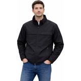 SINWEAR Erkek Baharlık Su ve Rüzgar Geçirmez Mont Dik Yaka Mevsimlik Fermuarlı Spor Outdoor Ceket - Siyah - 2XL