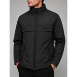 SINWEAR Erkek Baharlık Su ve Rüzgar Geçirmez Mont Dik Yaka Mevsimlik Fermuarlı Spor Outdoor Ceket - Siyah - XL